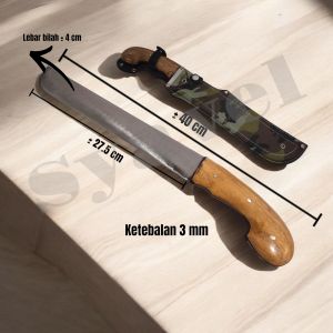 golok kebun golok kerja baja sarung loreng