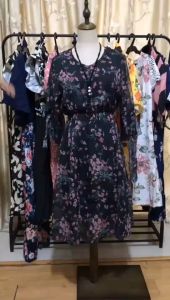 Queenfashion #3057 Fashion Floral Dress For Women (Fit Medium to Large)