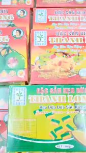 (FREESHIP) Kẹo dừa đậu phộng sầu riêng Thanh Long loại đặc biệt hộp 400gr