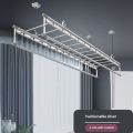 Adjustable Double Rod Clothes Drying Rack Manual Automatic Washing Line Balcony Hand Crank Aluminum Alloy Home Garden Tool. 