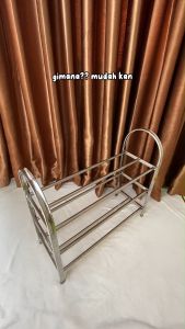 Rak Sepatu Stainless Steel Multifungsi Rak Susun Rak Sendal