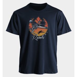 เสื้อยืดคอกลมแขนสั้นผ้าฝ้ายพิมพ์ลายอเมริกันสตาร์วอร์สสำหรับผู้ชายและผู้หญิงใส่สบายๆ ในฤดูร้อน