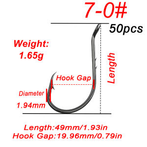 FishTrip 50PCS Octopus Baitholder Fishing Hooks 2XSharp Barbed Beak Hooks High Carbon Steel Extra Sharp Closed Eye for Saltwater