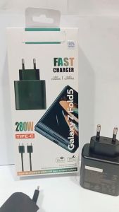 Charger For SMSNG Galaxy Z Fold5 280W Support Fast Charging 2.0 USB Type C To C Cable 5.A Full Black