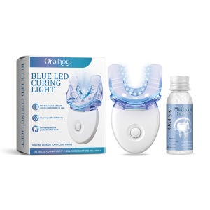Teeth Whitening Kit with LED Light 4 Whitening Gels & Moldable Denture Gel Helps Remove Surface Stains Coffee Food Oral Care Set