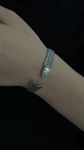 Ingemark | Ingemark Punk Unique Fish Open Adjustable Bangles for Men Hip-Hop Creative Silver Color Metal Bracelets 2026 New Couple Jewelry