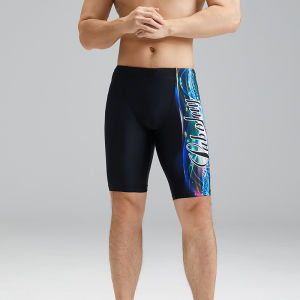 Men Professional Competitive Swimming Trunks Natacion Skin Swimming Jammer Lycra Mens Professional Training Swiming Shorts（L-5XL)