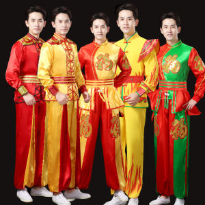 New Arrival Drum-Playing Costume Performance Costume Adult Men Dragon and Lion Dance Gong Drum Big Drum Costume National Yangge Clothes Performance Costumes