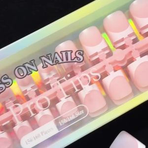 150Pcs Short Square French Tip Press On Toenails Nude Pink White Edge Summer Fake Foot Nails Full Cover Wearable False Toenail T