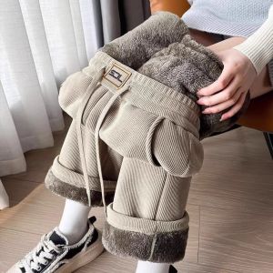 HUAXUNRAN | Winter New Wool Fleece Casual Pants for Women