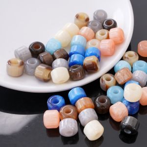 5pcs/bag Resin Beads Large Hole Pillar Beads For Handmade Bracelet Necklace Earring Keychain DIY Craft Jewelry Making Accessories