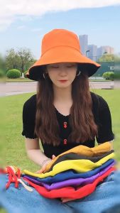 B1T1 Plain Summer Hat Korean Double-sided Bucket and Beach Hat For Women