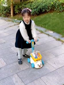 Baby Trolley Toys Kids Cute Small Mini Shopping Cart Toys Child Supermarket Role Play Simulation Kitchen Fruit Toys Gift