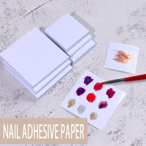 Local Delivery 50Pcs Disposable Nail Color Paper Palette Waterproof Sticker Gel Mixed Drawing Paper DIY Display Nail Adhesive Paper