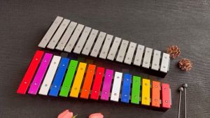 Đàn Xylophone 15 phím nhiều màu QUYNHLEMO hợp kim nhôm ốc chìm vào phím đàn an toàn cho bé