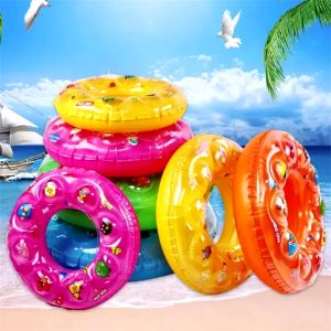 GOOGOO BIRD Colorful Crystal Aquatic Cartoon Print Inflatable Kid Swimming Ring Float Pelampung Budak