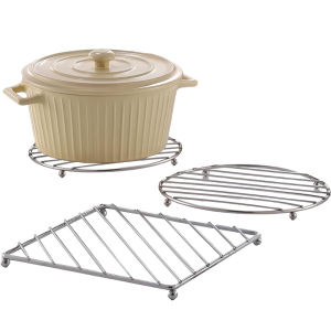 LMETJMA Stainless Steel Trivets Heat Resistant Insulated Hot Pads Table Dish Mat Tableware Placemat Dining Table Decor JT428