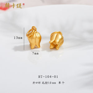 Ancient Style Gold Rose Bud Orchid Plum Blossom Pendant Charm DIY Accessories Bracelet Bracelet Lily Open Beads Accessories