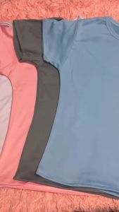 3 PCS WOMENS REGULAR T-SHIRT PLAIN DOUBLE LINING ASSORTED COLORS CAN FIT UP TO SMALL