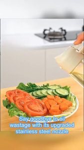 Dual-Function Oil Spray & Pourer Bottle – Glass Dispenser with Precision Pump & Drip-Free Spout