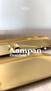 Bosca Living - Nampan Oval Gold Rose Gold / Oval Gold Tray Decoration / Decor Gold Emas / Nordic style golden oval plate jewelry storage