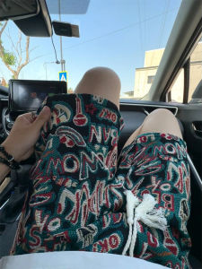 Quần Short Dệt Kim in Chữ Mùa Hè Cho Nam Quần Short Thể Thao Thường Ngày Quần Short 4-5 Điểm Quần Short Thoải Mái Thoáng Khí