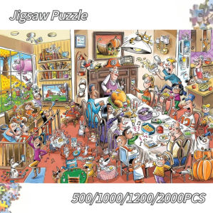 Family Dining Table Gathering 500/1000/1200/2000PCS Paper Jigsaw Puzzle of Adult Cartoon Puzzles Games Family Fun Toy Gift