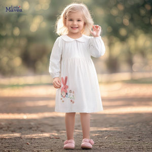 Adorable Little Maven Cotton Long Sleeve Girls Dress Cute Childrens Skirt Soft Fabric Autumn Season Kids Clothing Fashion
