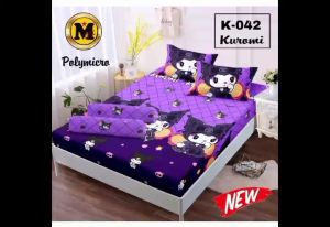 COD Promo Murah Sprei Kuromi Karakter Anak Ukuran 160x200 dan 180x200 Homemade Pojok Karet