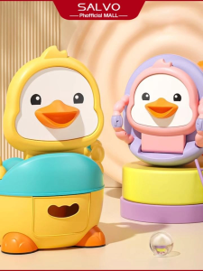 Salvo Duck Design Anti-Slip Baby Potty Trainer Seat With Backrest – Portable Urinal & Toilet Cover For Kids 3-6 Years Old
