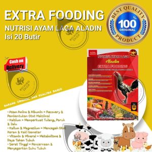 Jamu EXTRA FOODING ALADIN 20Kapsul Nutrisi Ayam Laga