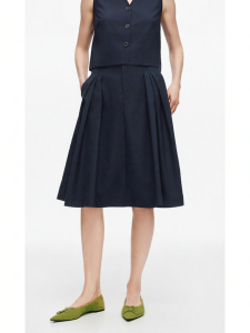Tencel Wool Blend Flared Pleated Skirt