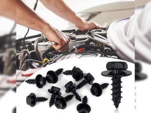 30 ชิ้น สกรู บังโคลน  ขนาด M6x17 มิล รถ สกรู น็อต ยึดบังโคลน ซุ้มล้อ สีดำ