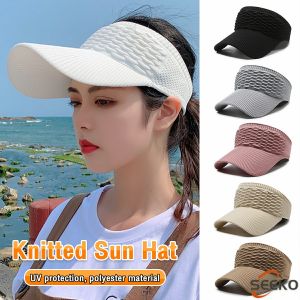 Seeko Women Summer Outdoor Beach Sunscreen Knitted Sun Hat