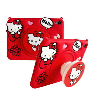Hello Kitty การ์ตูน Case IPAD สำหรับ iPad Pro 11/Air4/Air5/iPad 9.7 /iPad 10.2/iPad เคสใส่ iPad เคสมือถือซิลิโคนนิ่มที่มีวงเล็บและ Tali Bahu