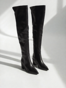 Tony Bianco | Pointed Toe Thick Heel Over-the-Knee Boots with Inside Zipper