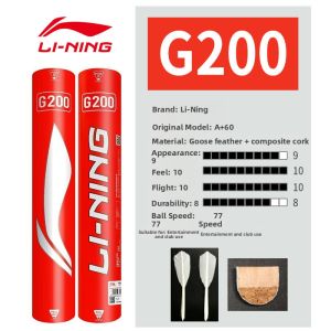 Li-Ning | Durable Stable Training and Match Goose Feather Shuttlecocks 12pcs