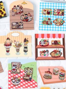 สติกเกอร์ภาพวิว 25 มิติ Papermore Fun Food Play สำหรับตกแต่งสวนจิ๋ว ของตกแต่งบ้าน งานฝีมือ DIY ตัวต่อกระดาษ