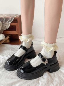 Retro French Black Mary Jane Shoes Womens Versatile Spring Autumn New Style Japanese JK British Style Leather Flats Fashionable