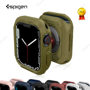 Spigen Rugged Armor Designed Case for Apple Watch 45mm 44mm 41mm 40mm Protective Case TPU Soft Case Cover for iWatch Series 9 8 7 6 5 4 3 2 1
