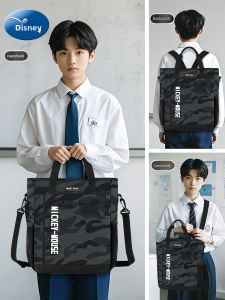 Disney | Large Capacity Canvas Bag Student Tutoring Bag Handheld Book Bag Slanted Cross Storage Bag Artistic Bag Middle School Tutoring Bag Childrens Study Bag