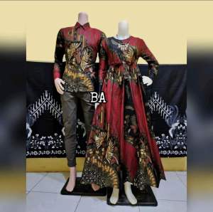 Batik Couple Pasangan Sarimbit Keluarga Suami Istri Kekinian Termurah Kemeja Dan Gamis