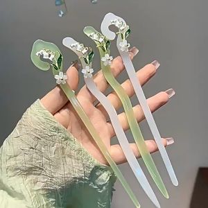 Trâm Cài Tóc Màu Xanh Lá Cổ Điển Phong Cách Mới Thanh Lịch Cho Nữ