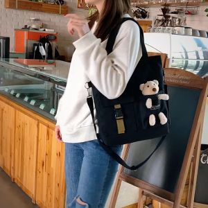 Kstyle Beg Wanita Women Fashion Large Capacity Canvas Sling Bag Tote Bag Shoulder bag Handbag Tuition Bag Crossbody Bag - 9761