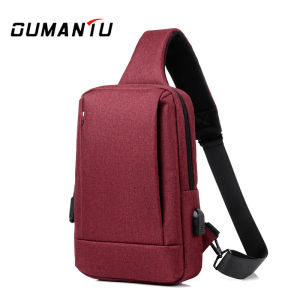 Aumantu Tablet Computer Chest Bag Oxford Spinning Material Street Trendy Style Single Root Shoulder Strap Zipper Closure