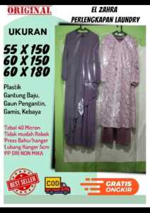 Plastik Cover Gamis 60x10060x15060x200 (Harga per 5 Lembar )polos &sablon bahu