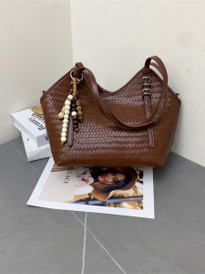 2025 New Fashion Woven Pattern Tote Bag Commuter Versatile Large Capacity Armpit Shoulder Bag Quality Mother-Daughter Bag Women