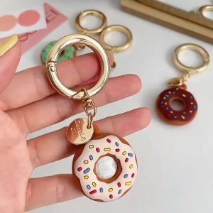 For AirTag Cases Locator Donut Anti-Loss Protective Silicone Keychain Holder Case GPS for Pets Kids and Olders