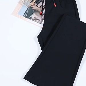 Free Shipping Bootcut Long Pants Women Vintage Black Slim High Waist Pants Seluar Slack Perempuan Wanita Muslimah Hitam