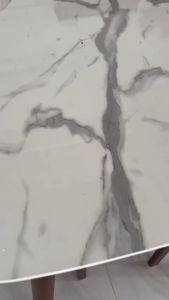 Bàn Ăn Giả Đá 6 Ghế Cabin Màu Tự Nhiên khung gỗ cau su chống thấm nước - Thương Hiệu Ngọc Mai- BH 1 Năm